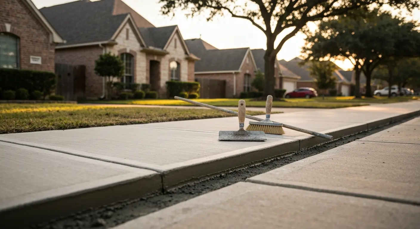 Concrete sidewalk