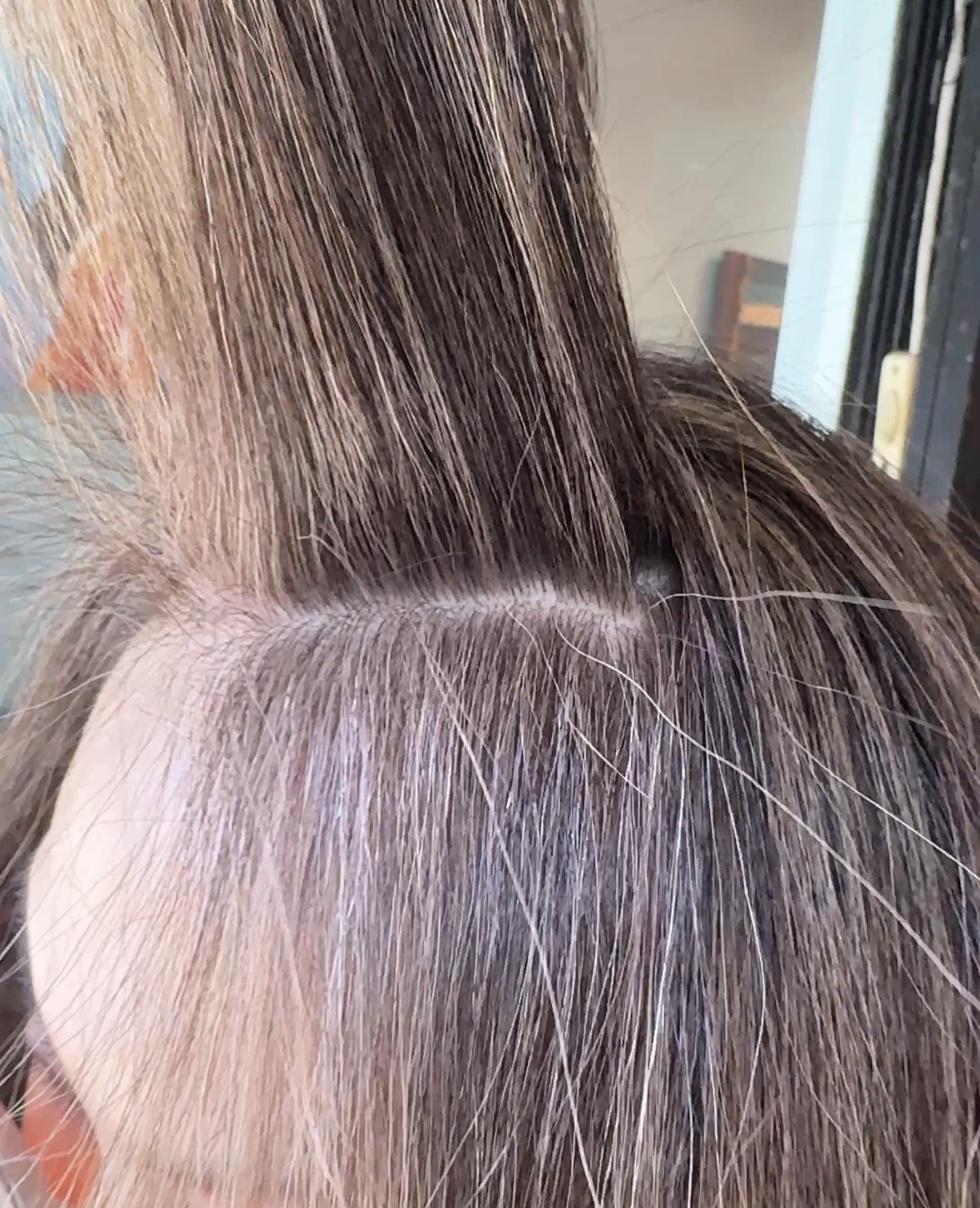 gray blend highlights on asian hair