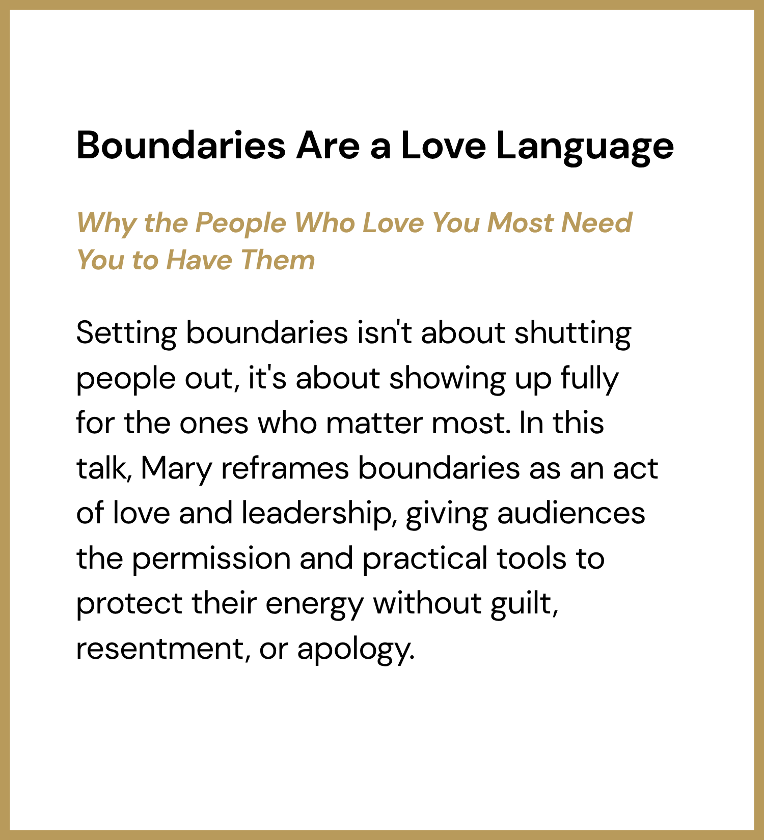 Boundaries Are a Love Language - Details