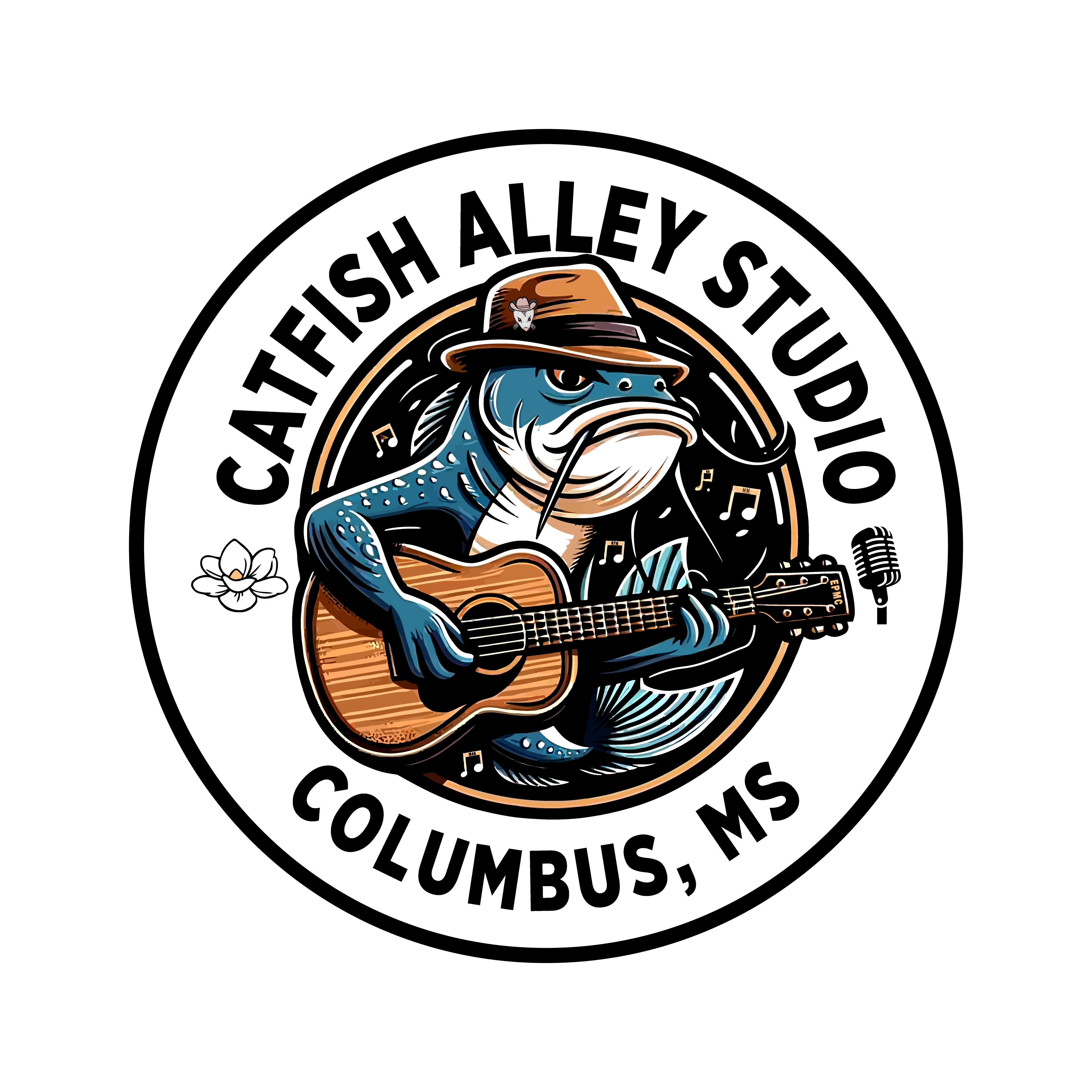 Recording studio interior for Catfish Alley Studio