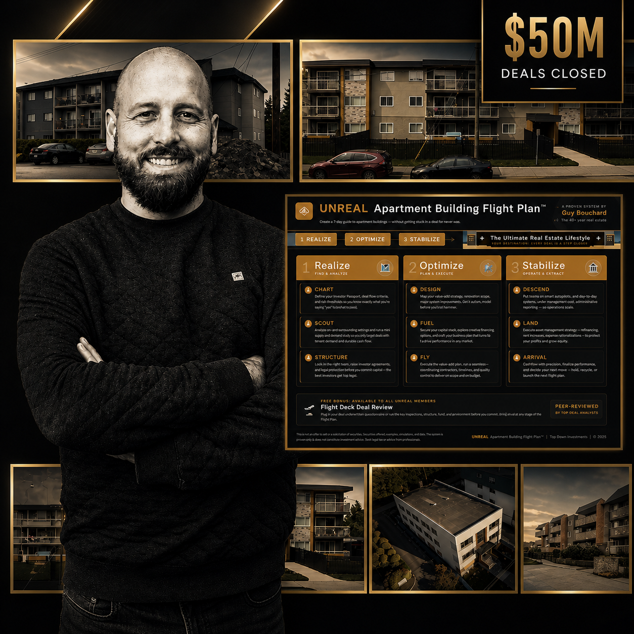 Guy Bouchard with apartment buildings he has acquired and renovated