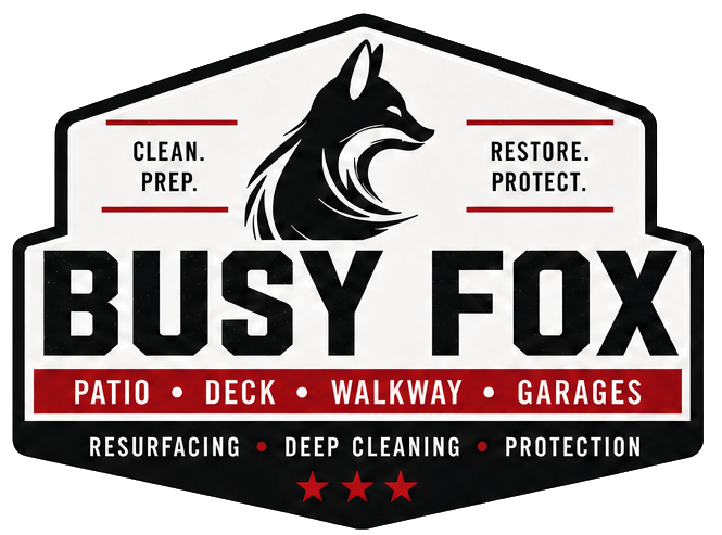 Busy Fox patio deck walkway and garage surface restoration specialists