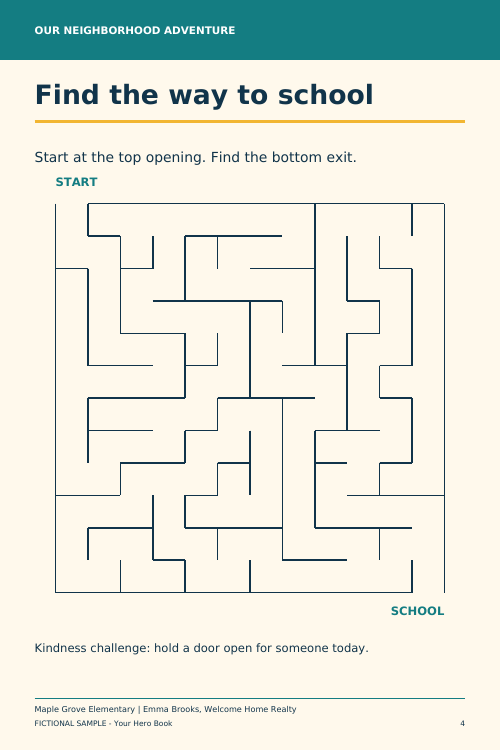 Find the way to school maze sample