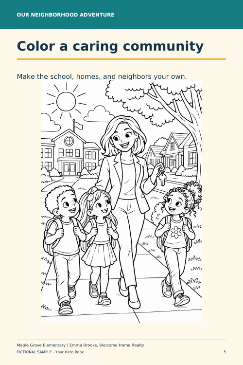Co-branded community coloring page