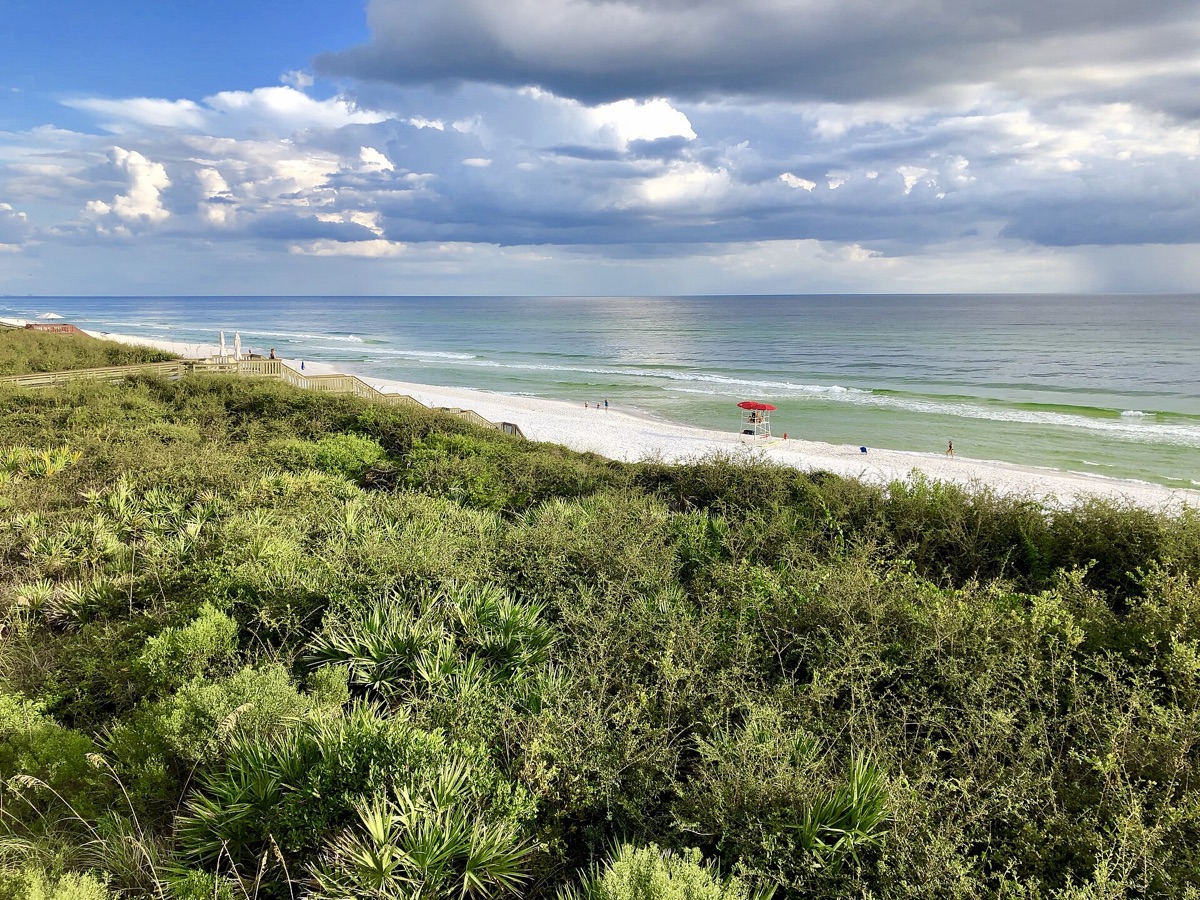 The beach and Gulf at Rosemary Beach on 30A