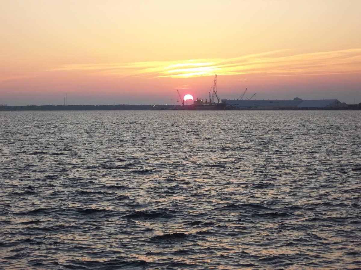 Sunset over St. Andrew Bay seen from St. Andrews Marina in Panama City