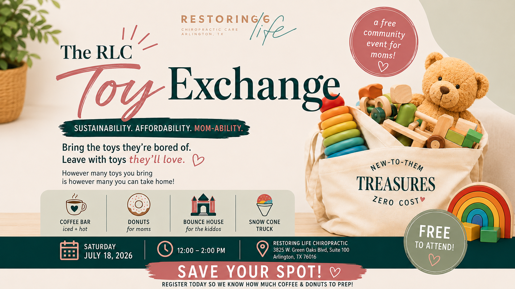 RLC Toy Exchange at Restoring Life Chiropractic