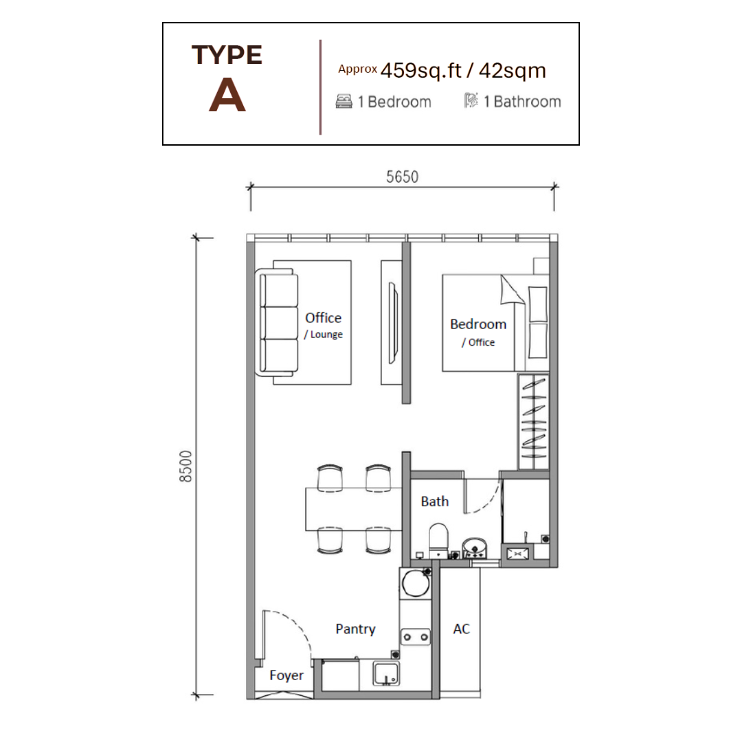 Lino Suites - Type A Unit Layout