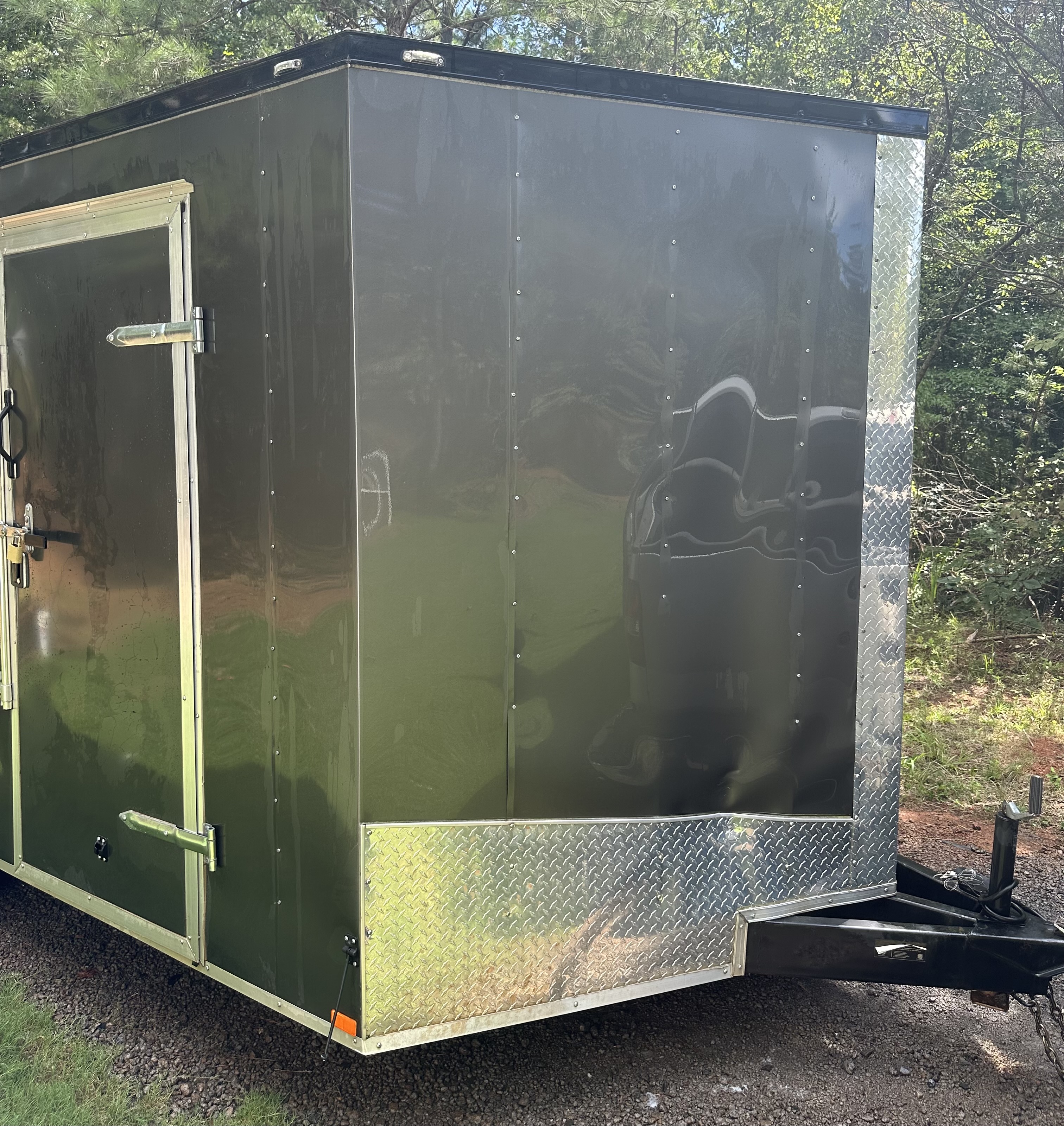 An enclosed trailer from the Powers Trailer Rentals fleet in Talking Rock, GA