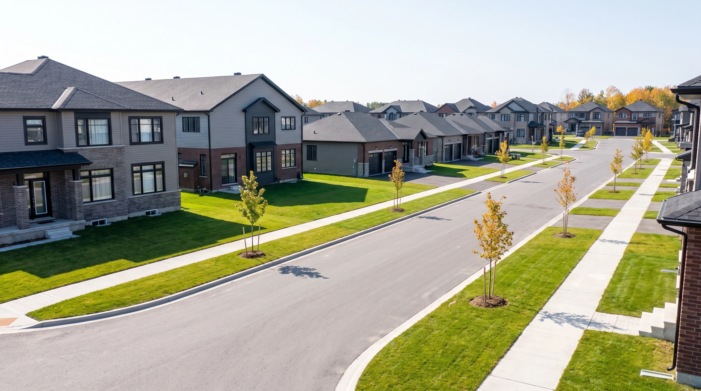 Newly built homes and bungalows in Trailsedge, Orleans Ottawa