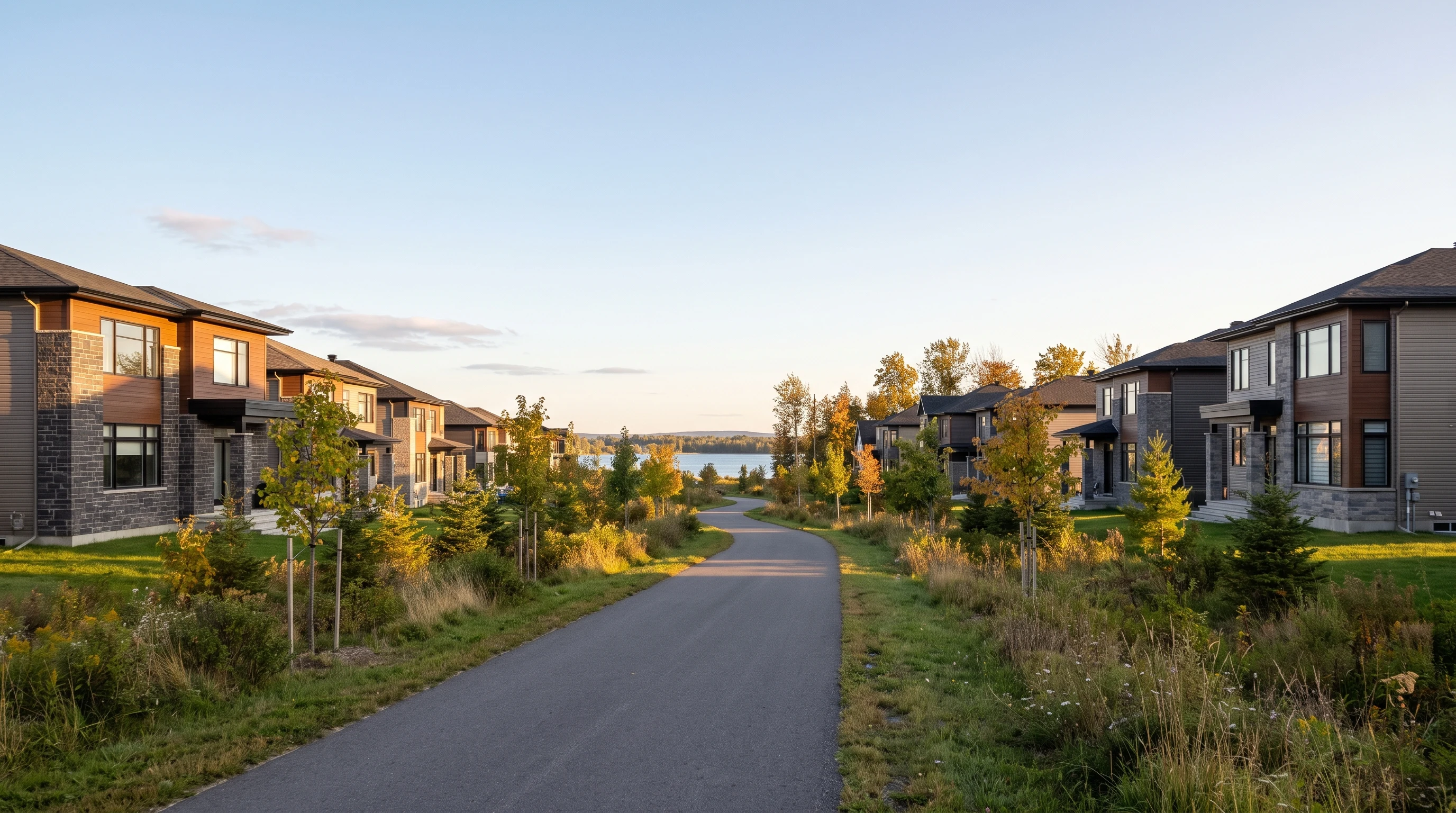 Newer detached homes near green space and the river in Cardinal Creek, Orleans Ottawa