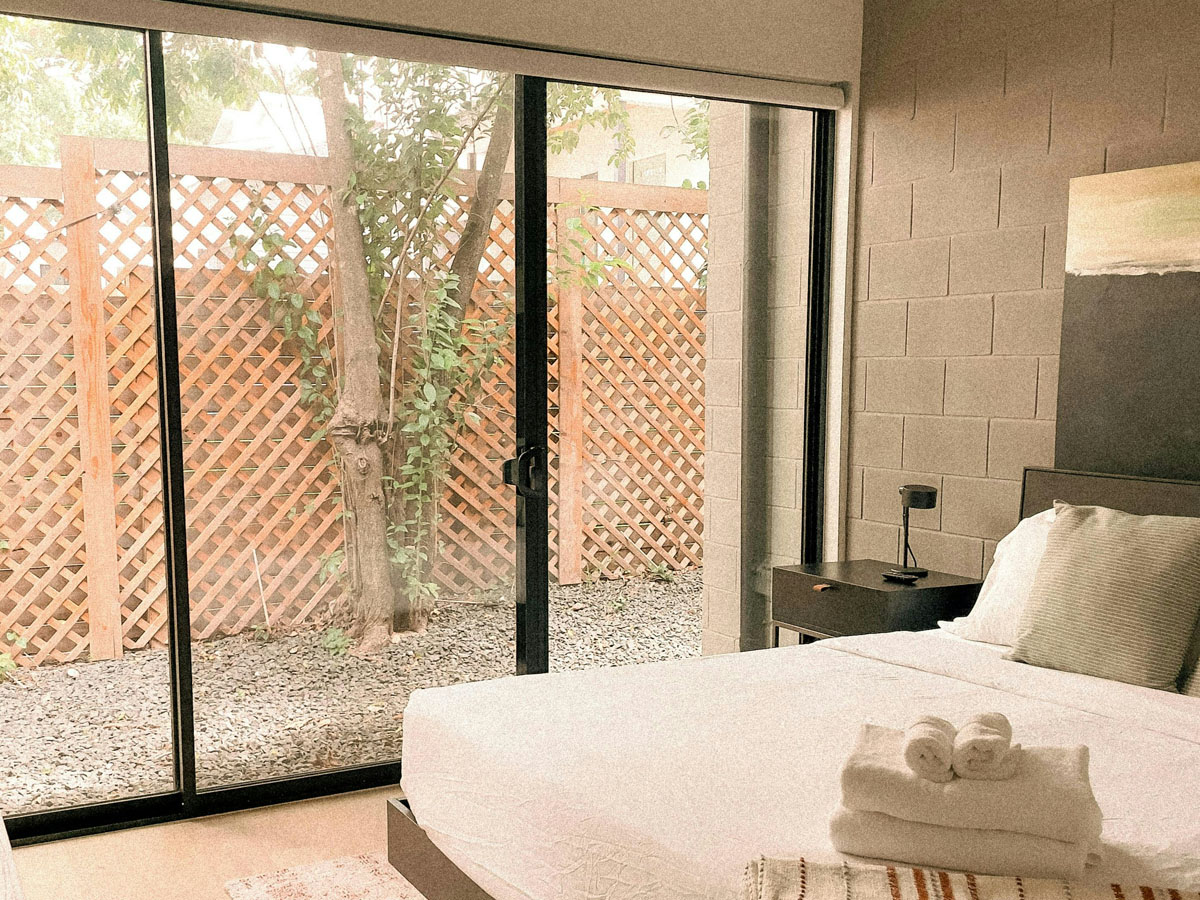 Sliding glass door view