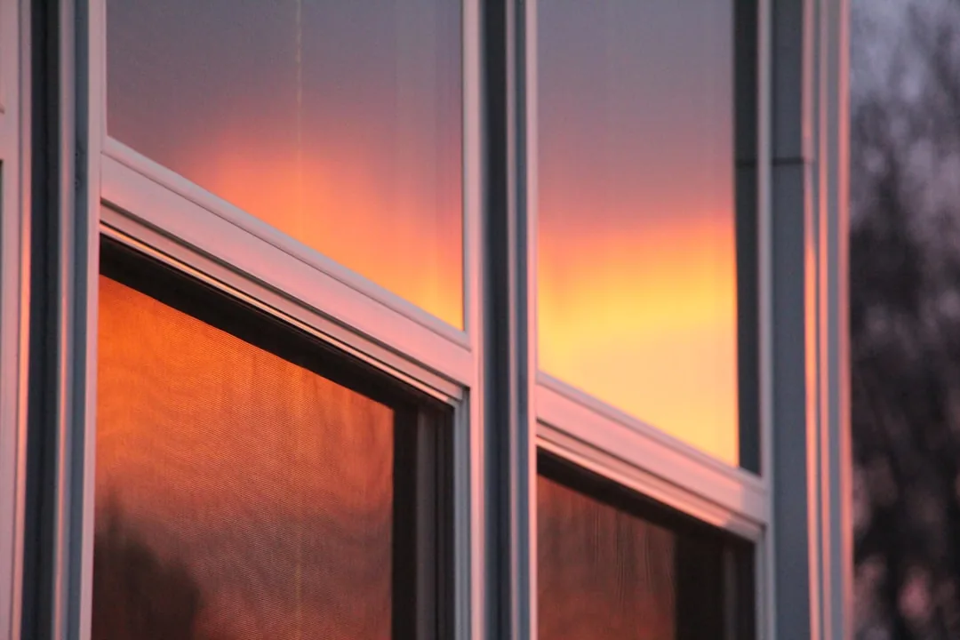 Commercial glass close-up