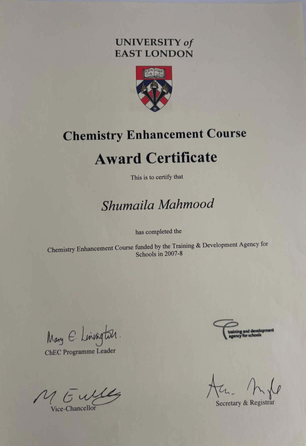 Certification