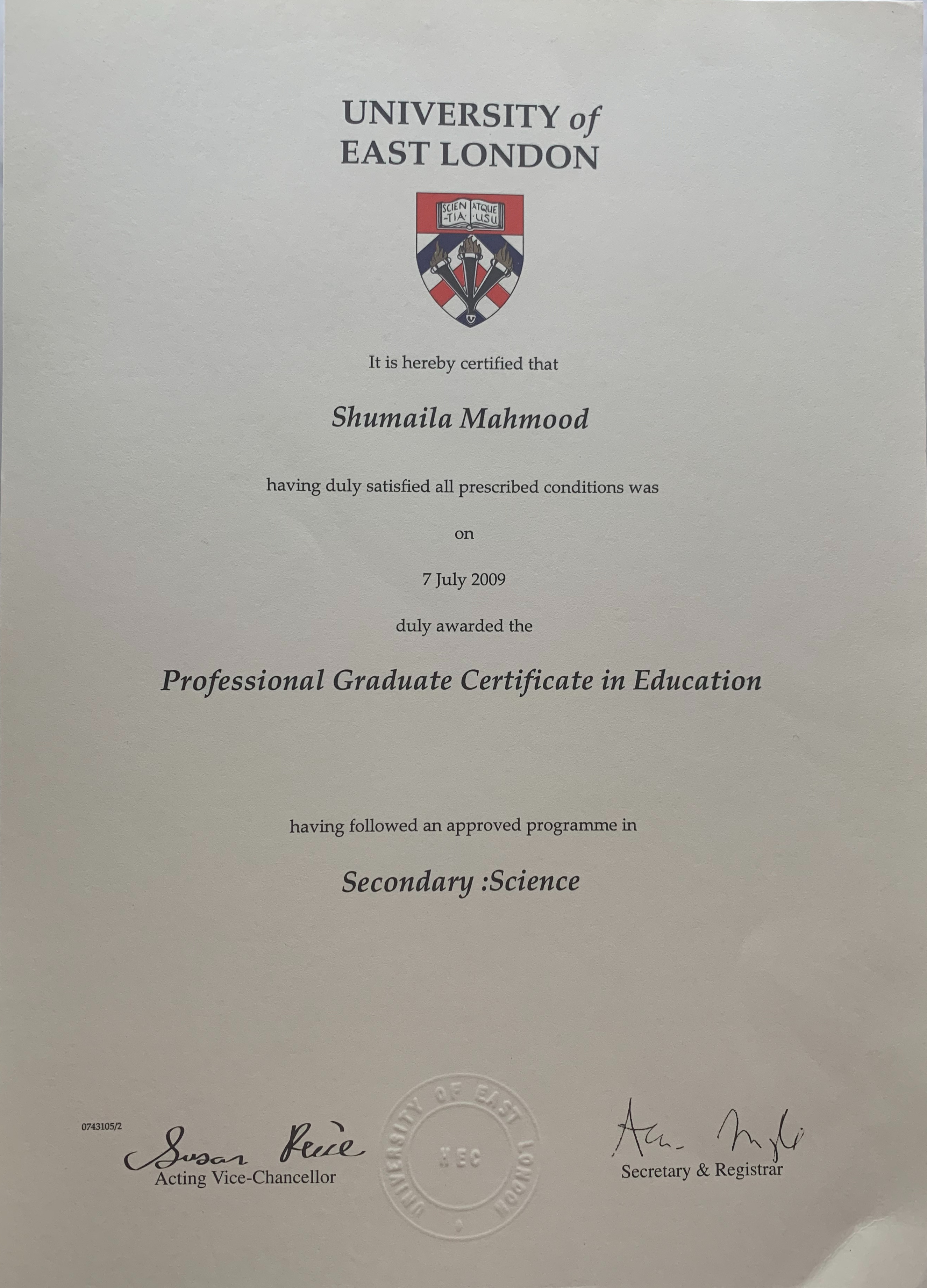 Certification