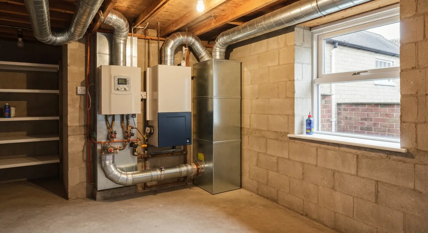 Furnace installation in home