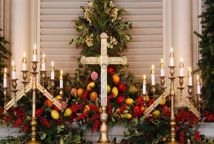 Graceful nativity Christmas altar scene with detailed figurines, glowing lights, and serene ambiance symbolizing Christ’s birth.