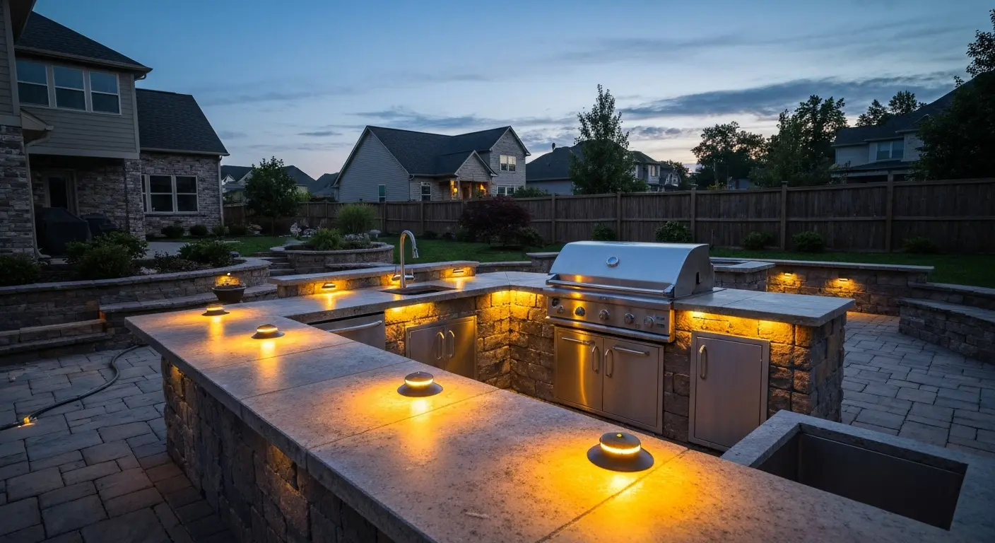 Ambient lighting for outdoor kitchen