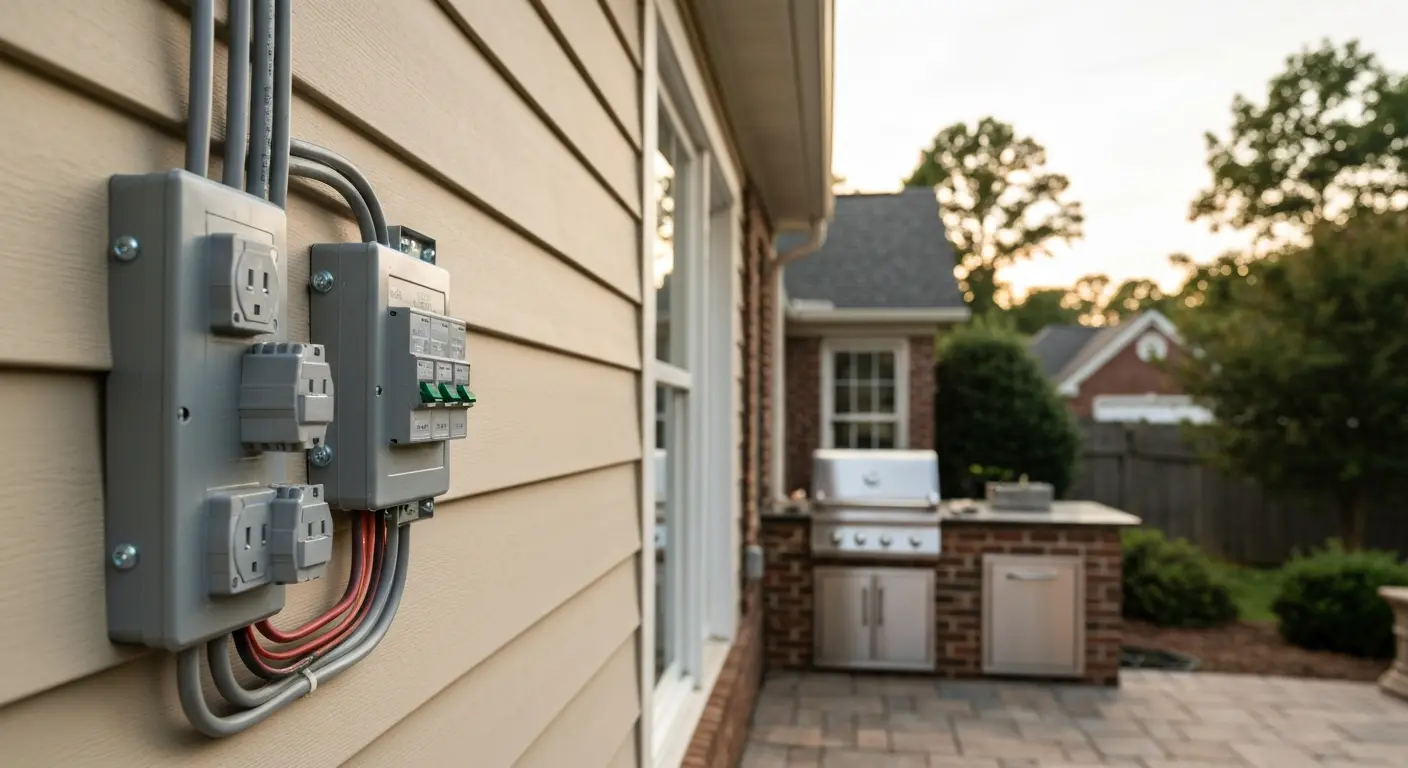 Outdoor kitchen electrical installation
