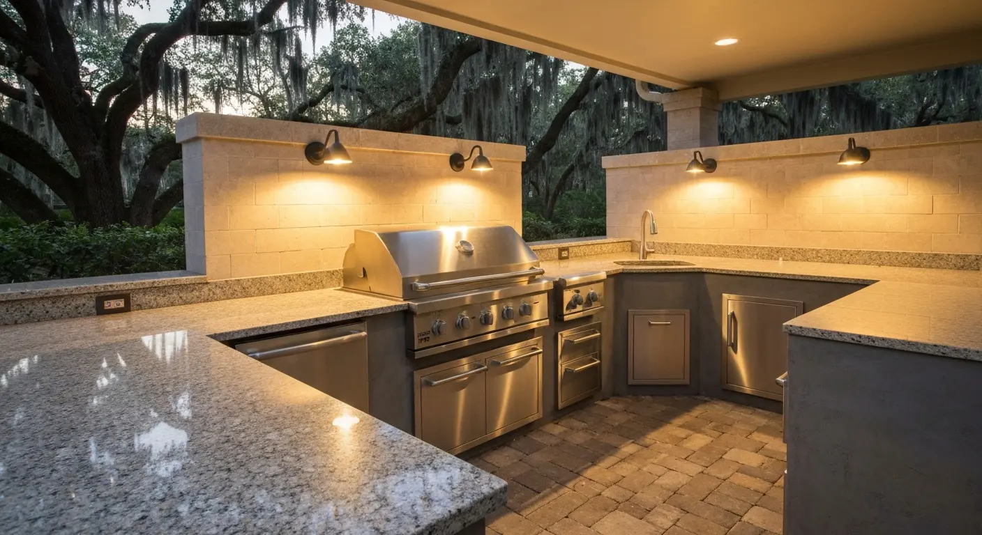 Outdoor kitchen task lighting