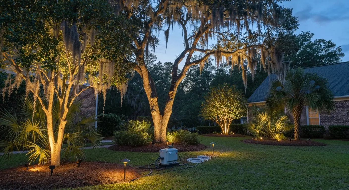 Landscape lighting installation