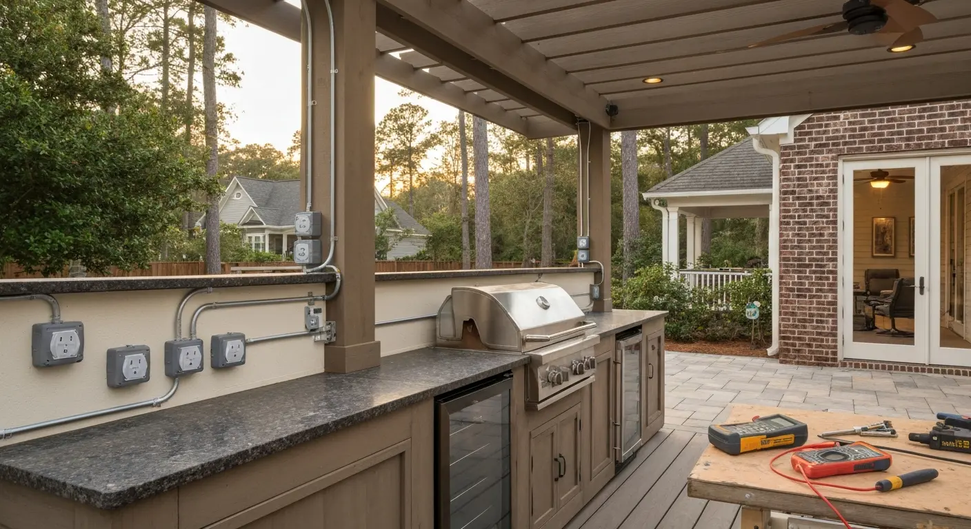 Outdoor kitchen electrical wiring
