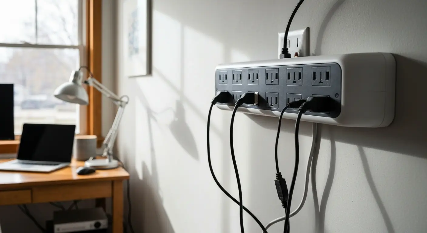 Outlet-mounted surge protection
