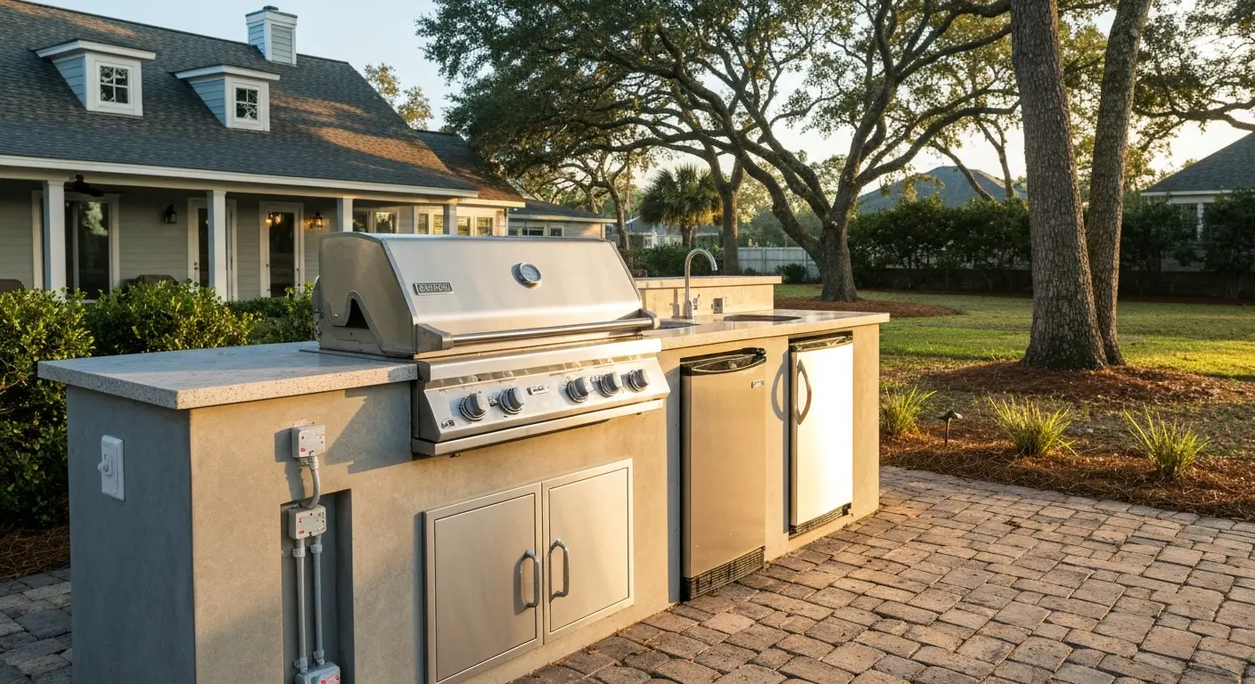 Gas grill electrical hookup