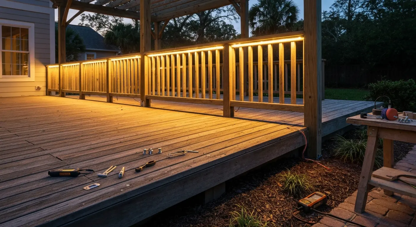 Under-cabinet outdoor lighting