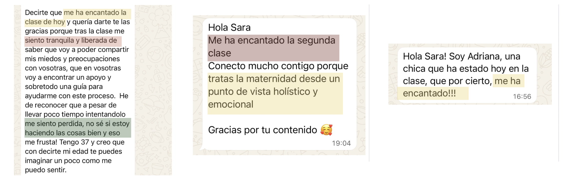 Testimonios de alumnas