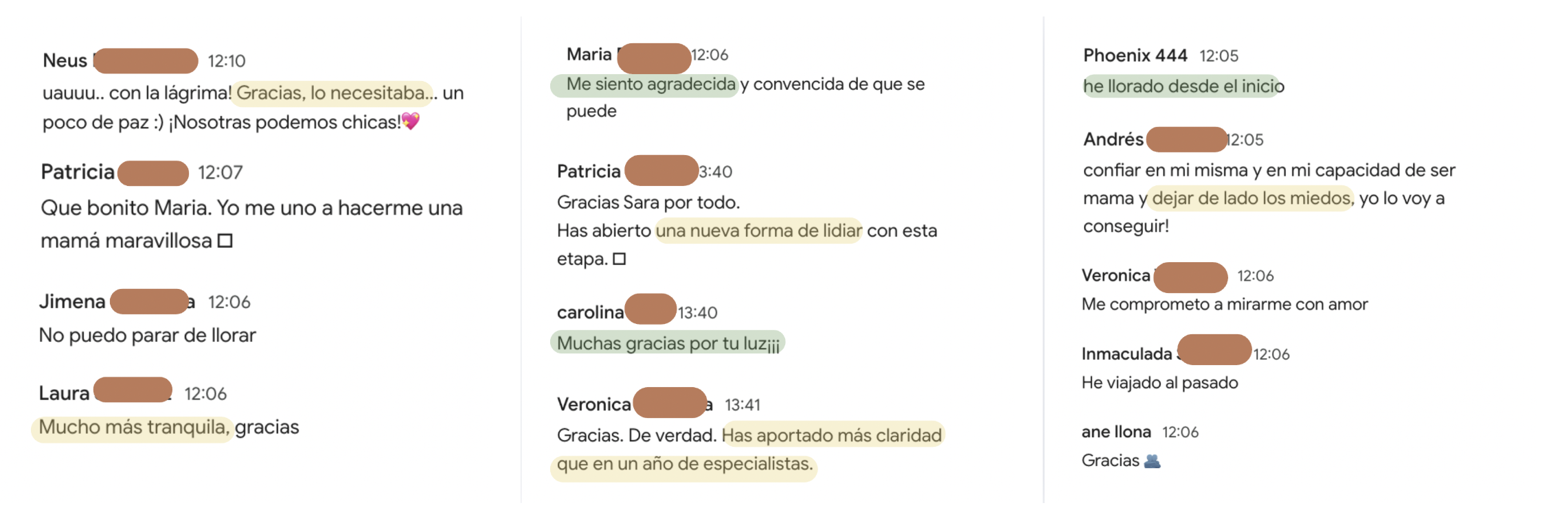 Testimonios de alumnas