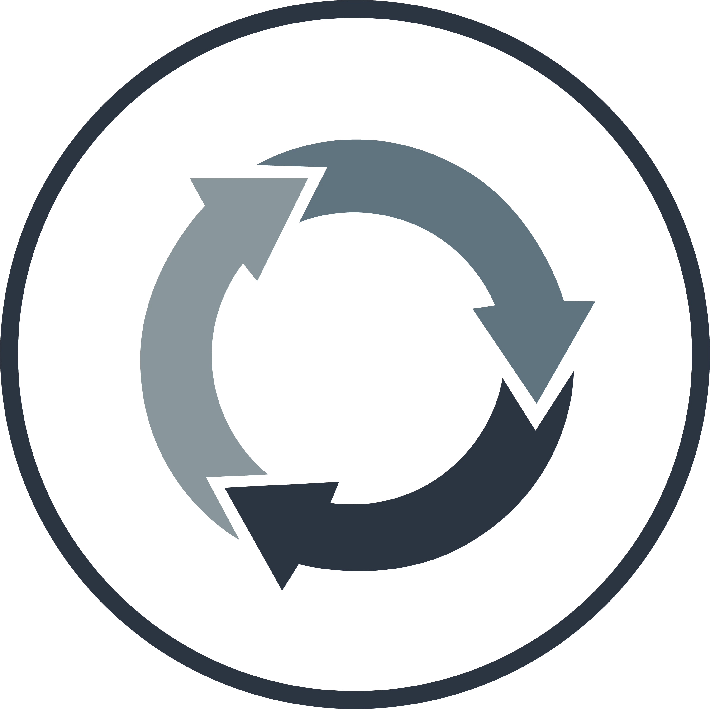Circular arrows icon representing the repeatable watercolor workflow taught in the course.
