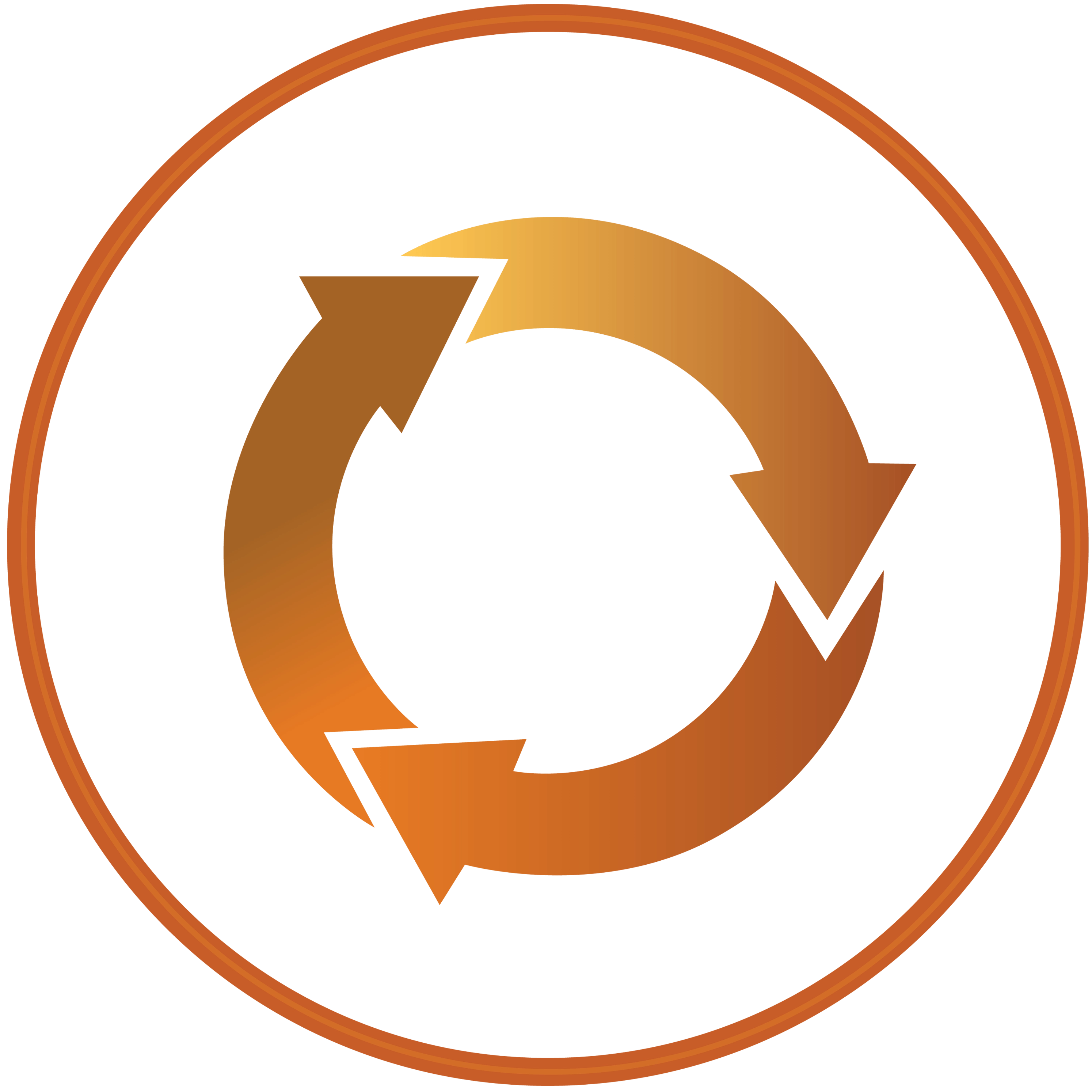 Circular arrows icon representing the repeatable watercolor workflow taught in the course.