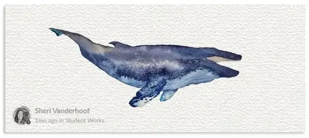 Watercolor illustration of a prehistoric marine reptile, likely a plesiosaur, on a textured white background.