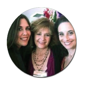 Three smiling women posing together in a student testimonial.