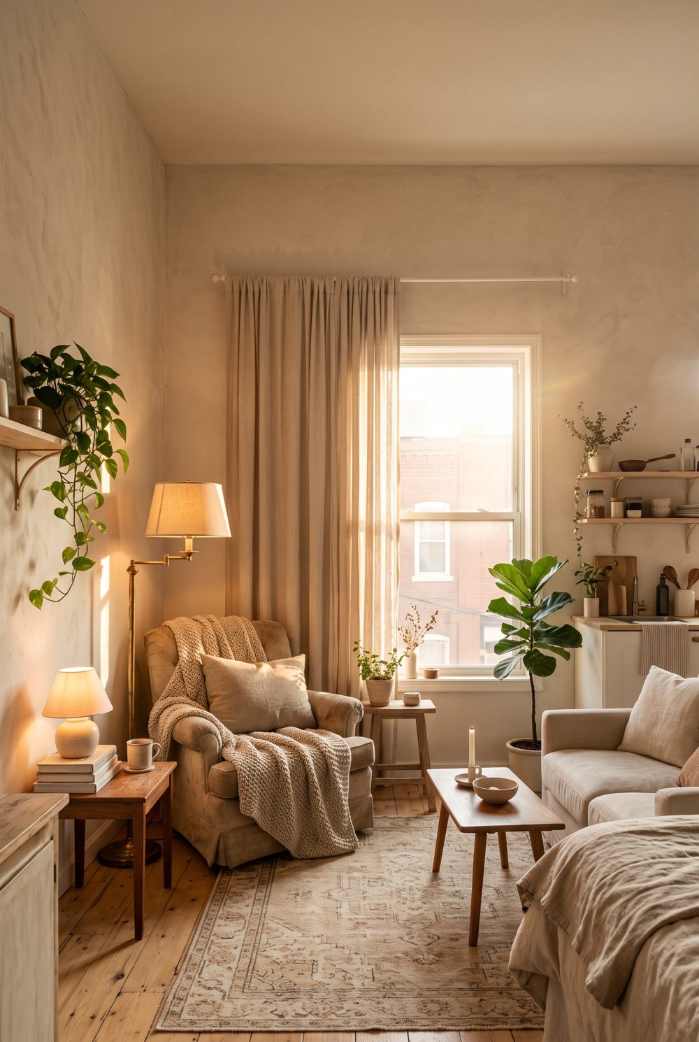 Cozy furnished studio apartment