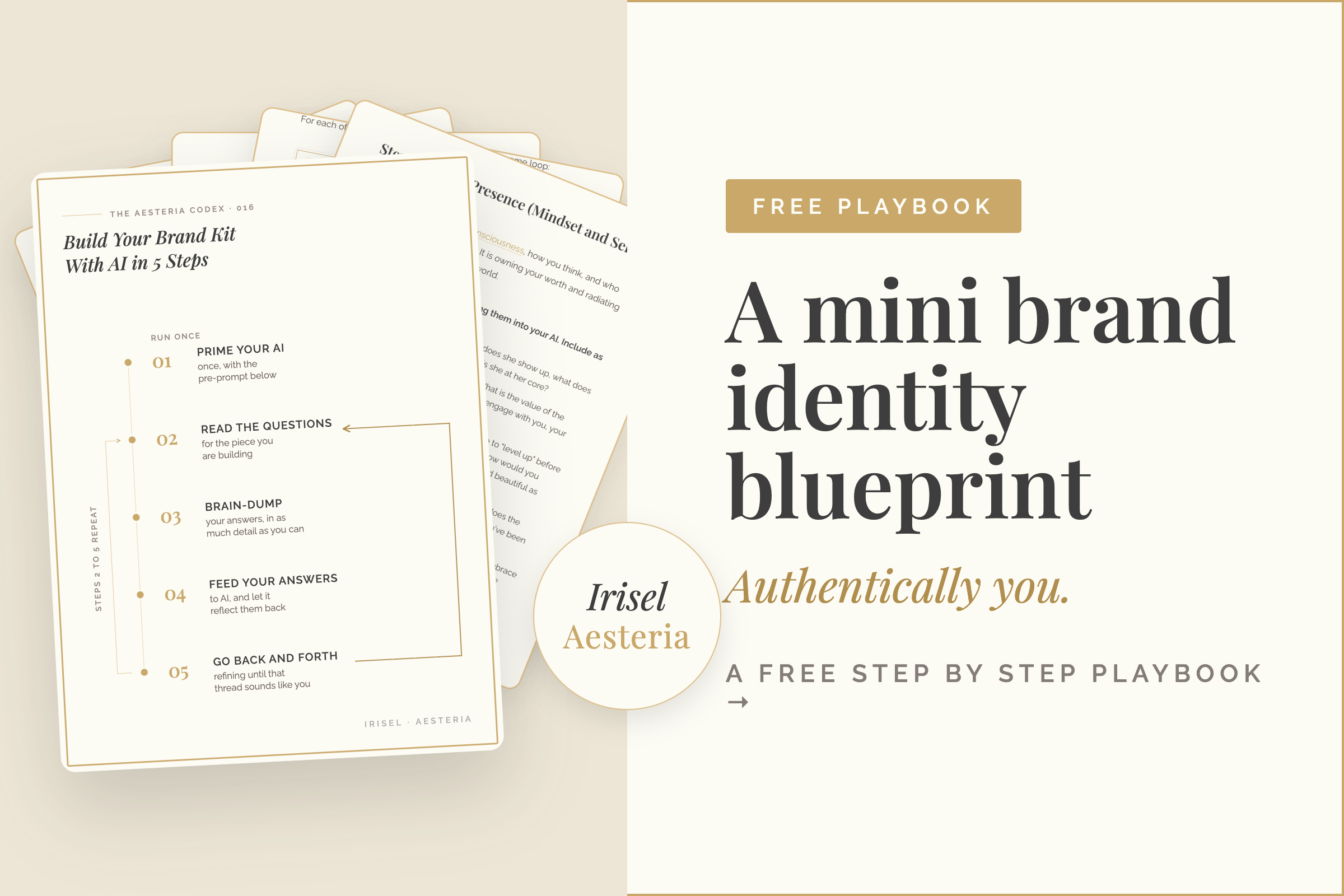 Build Your Apex Personal Brand With AI: a mockup of the free AI playbook, the baseline brand kit you build with AI and can share.