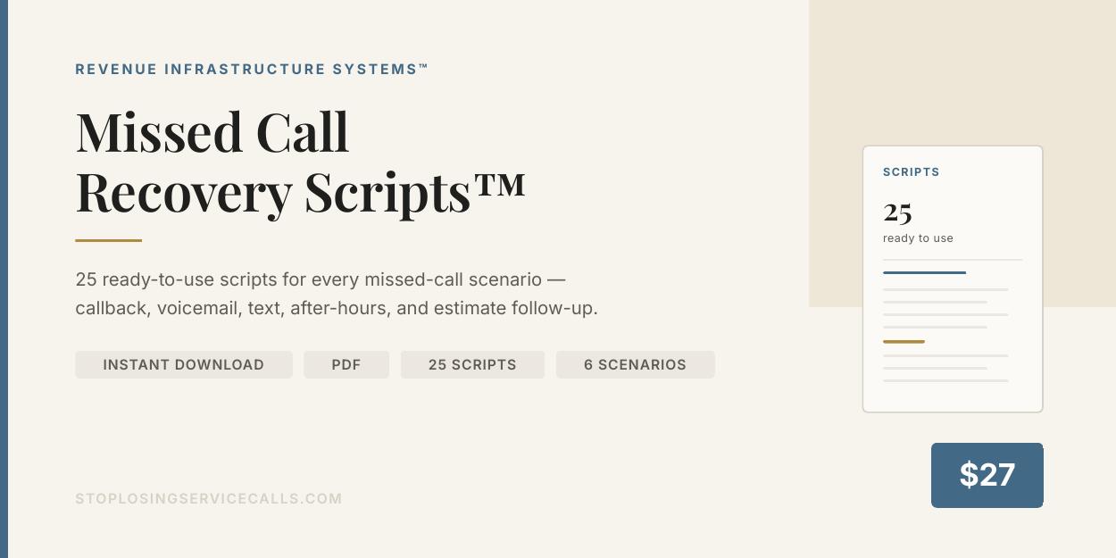 Missed Call Recovery Scripts&trade;