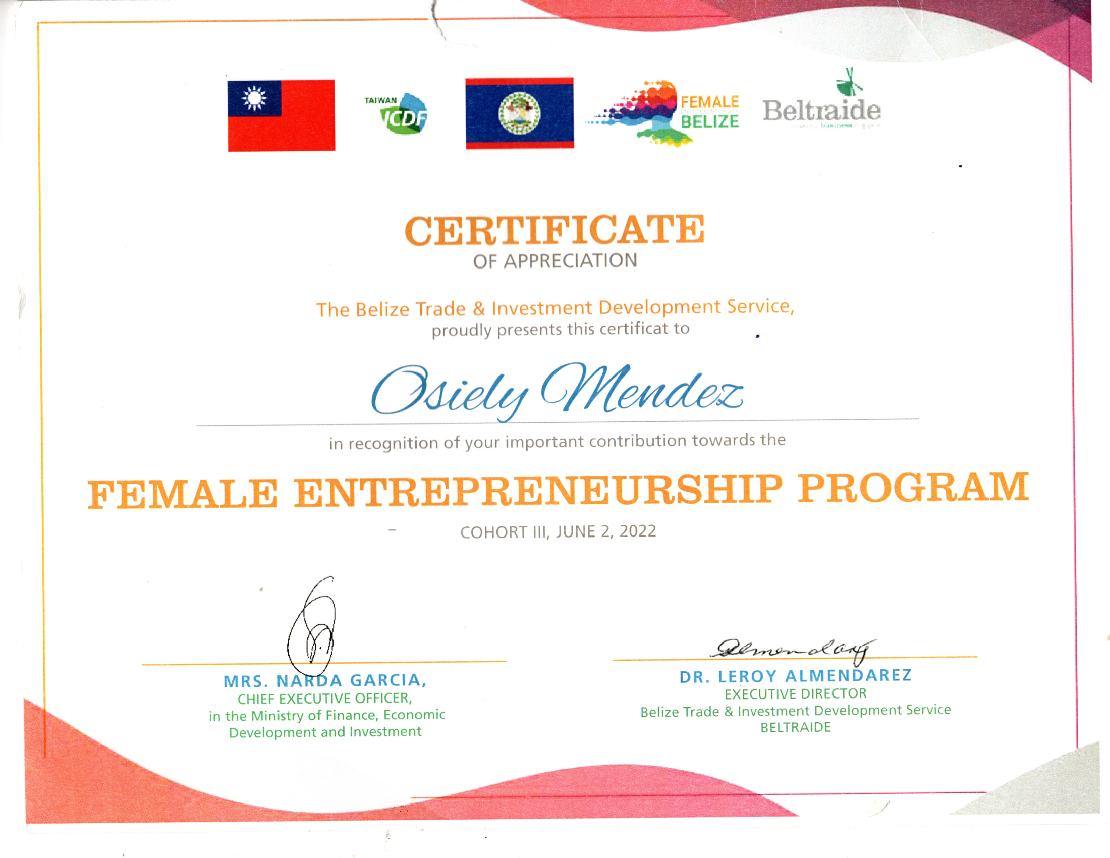 Female Entrepreneurship Program BELTRAIDE