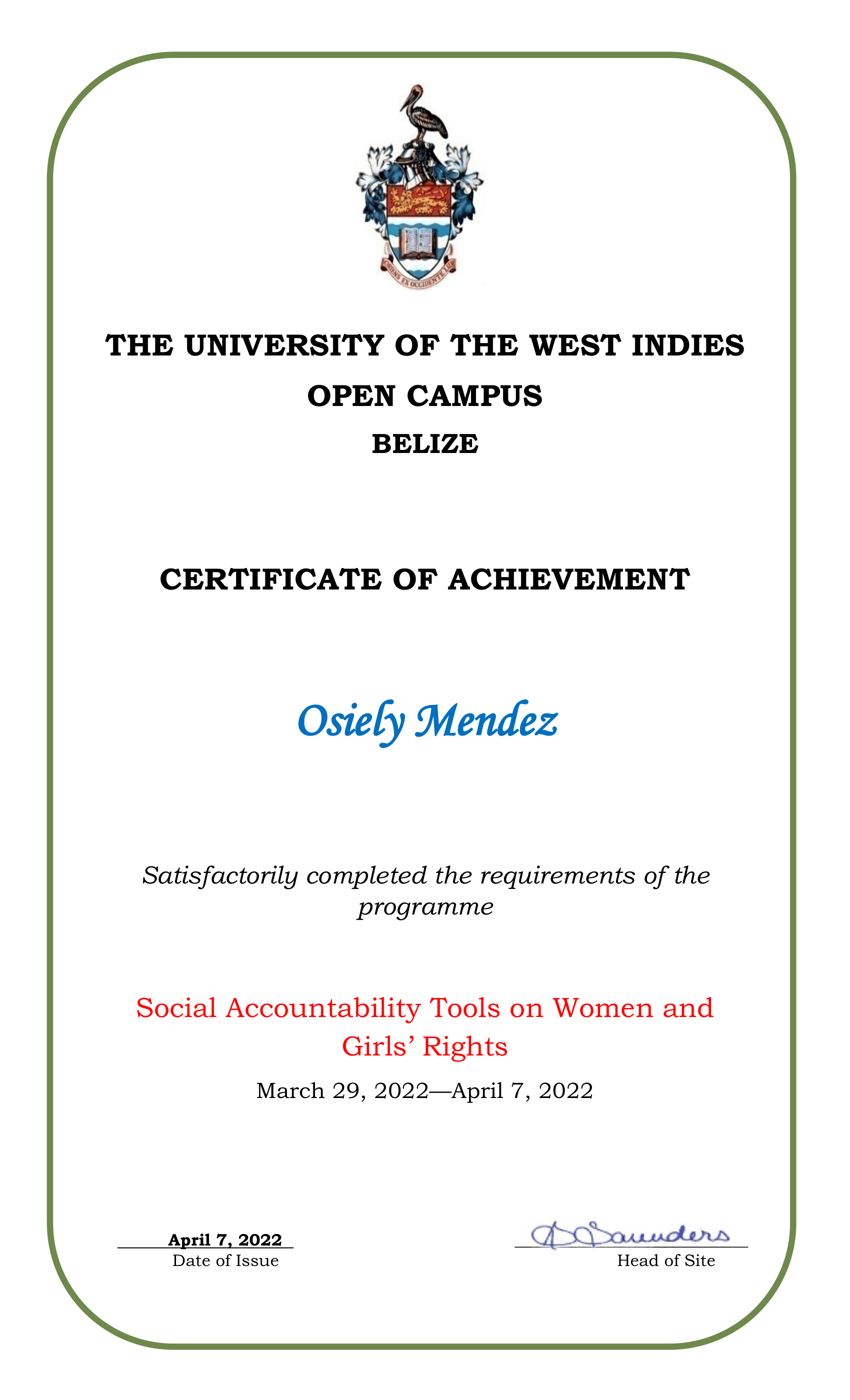 Social Accountability Tools UWI