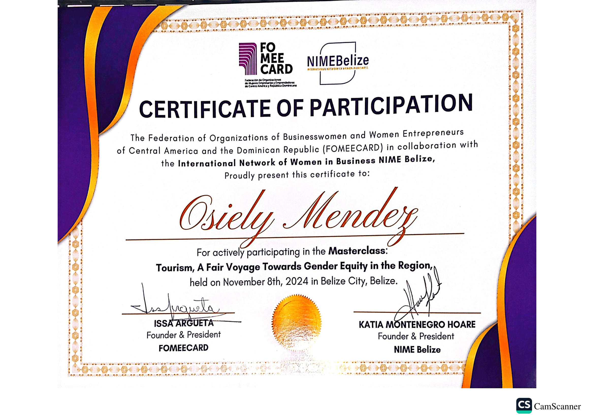 Tourism Fair Voyage Gender Equity NIME Belize