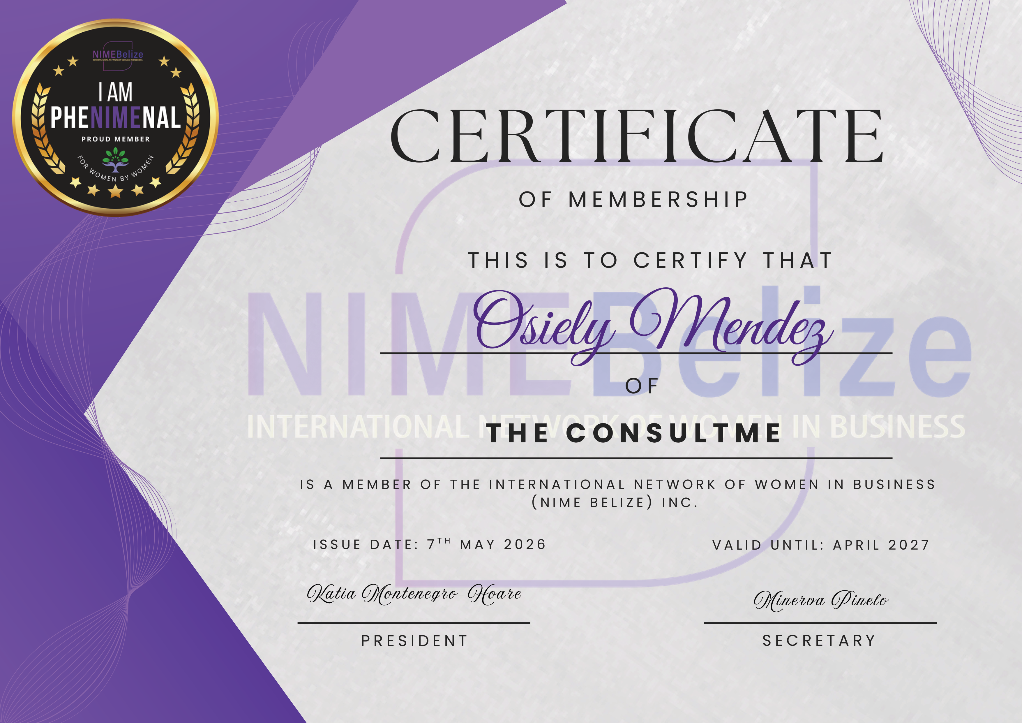 NIME 2026 Membership Certificate