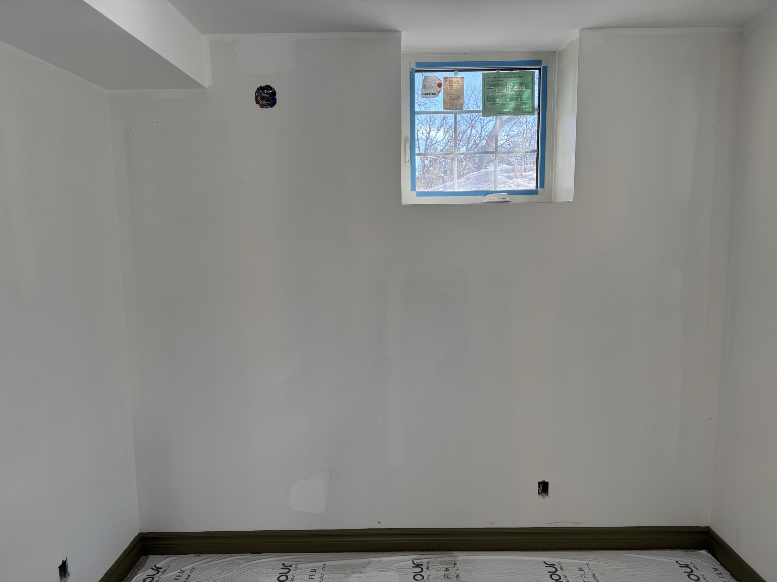 Before vinyl wall installation