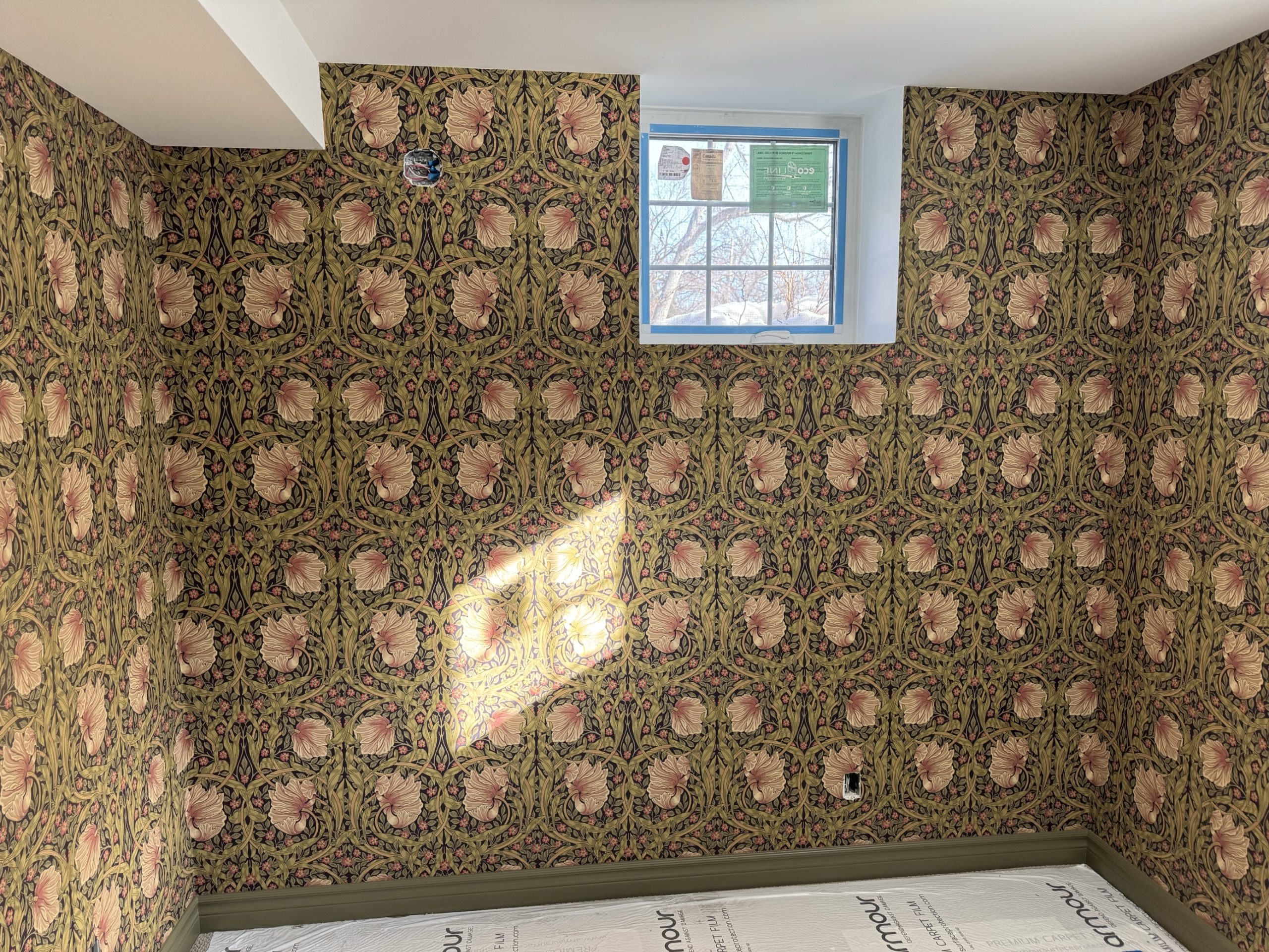 After vinyl wall installation