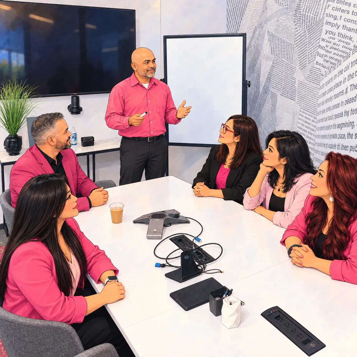 Illustration of the Amped Up VA's team in a planning meeting