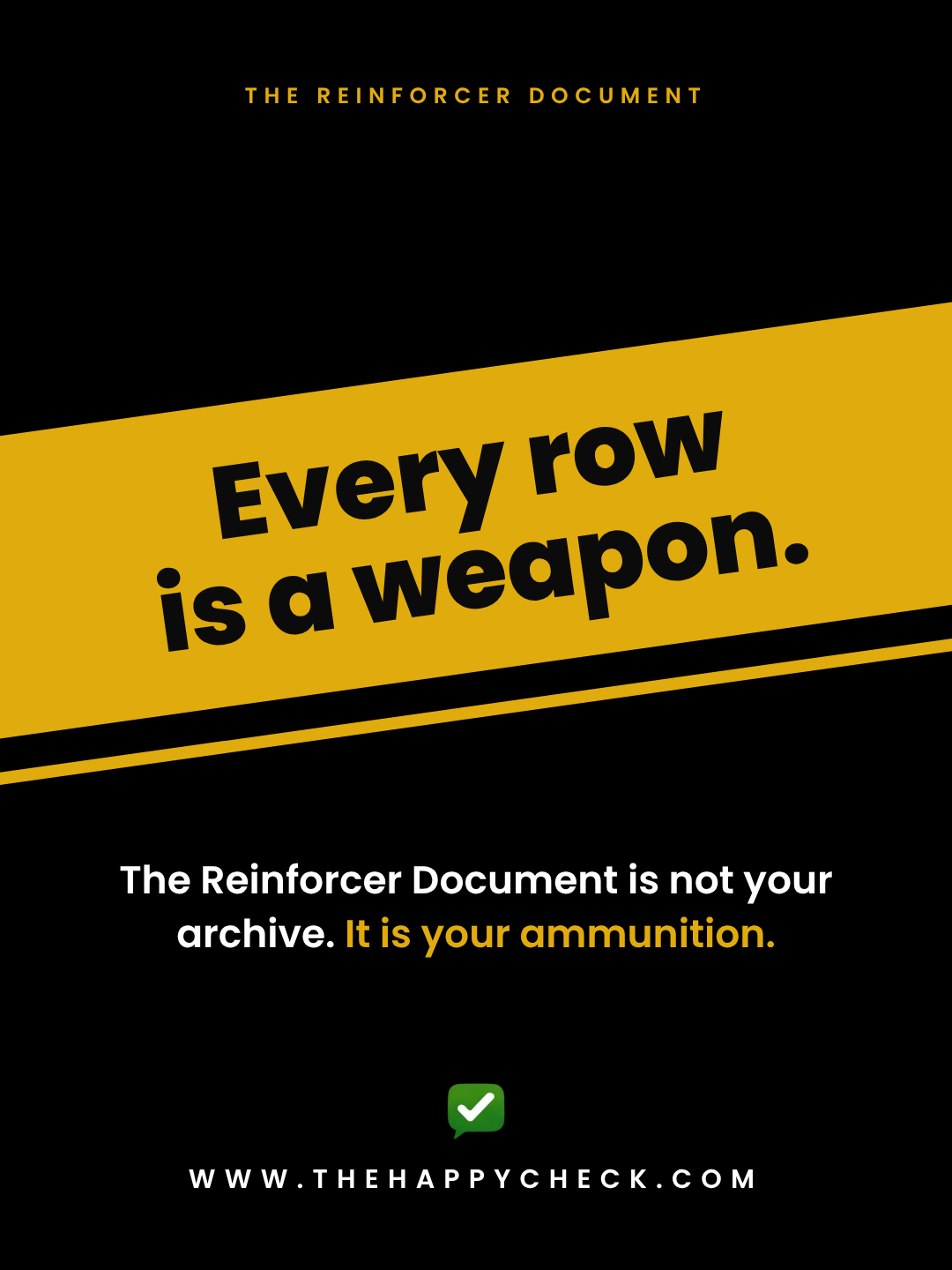 Every row in the Reinforcer Document is a weapon