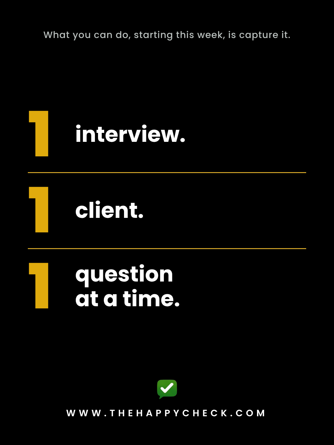 One interview: a full video, 3 clips, a quote and a blog post