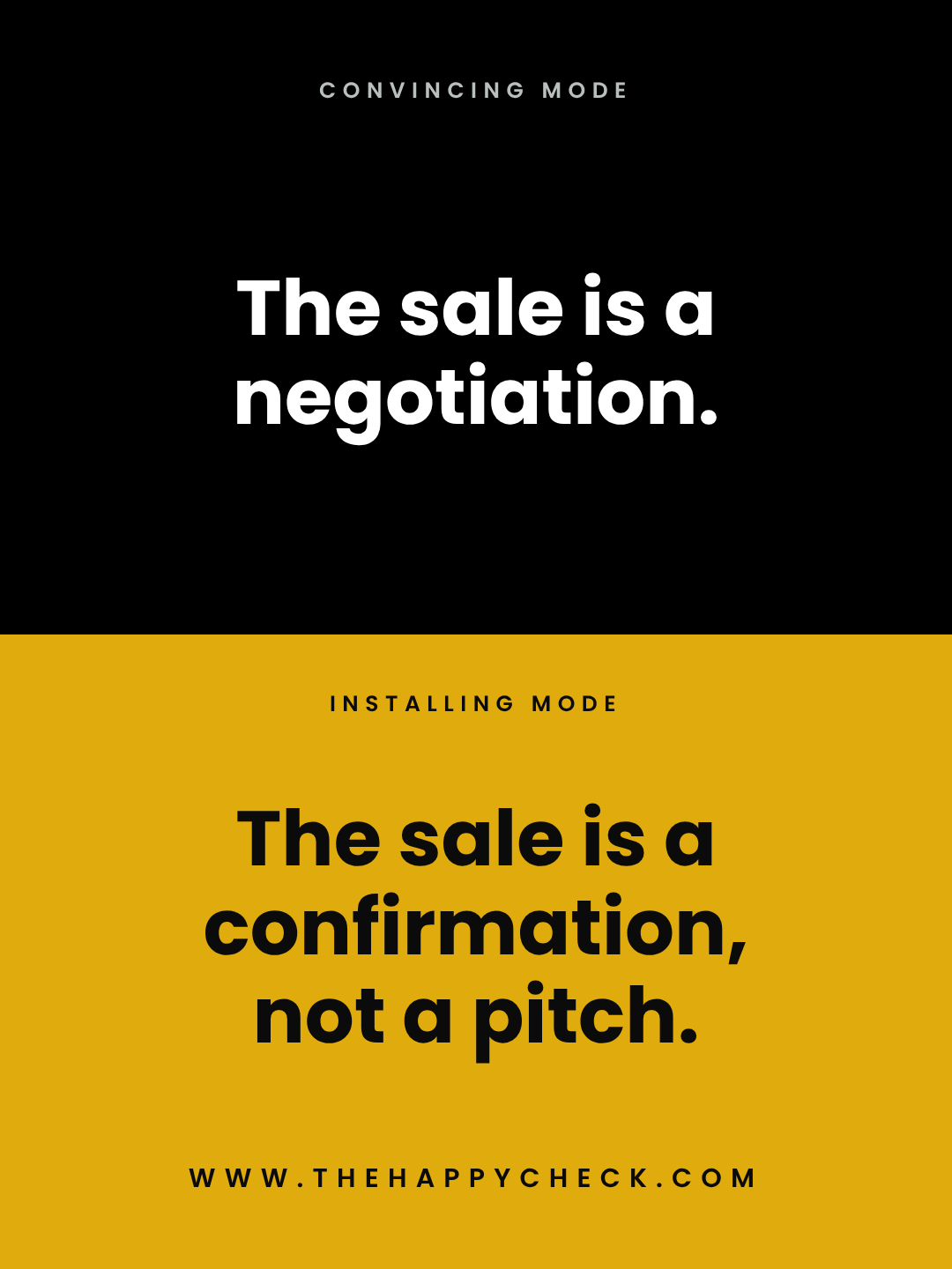 Convincing mode versus installing mode in a sales conversation