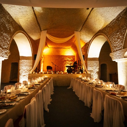 Unique themed dinner with seasonal local ingredients under Cappadocia enchanting night sky at wellness festival