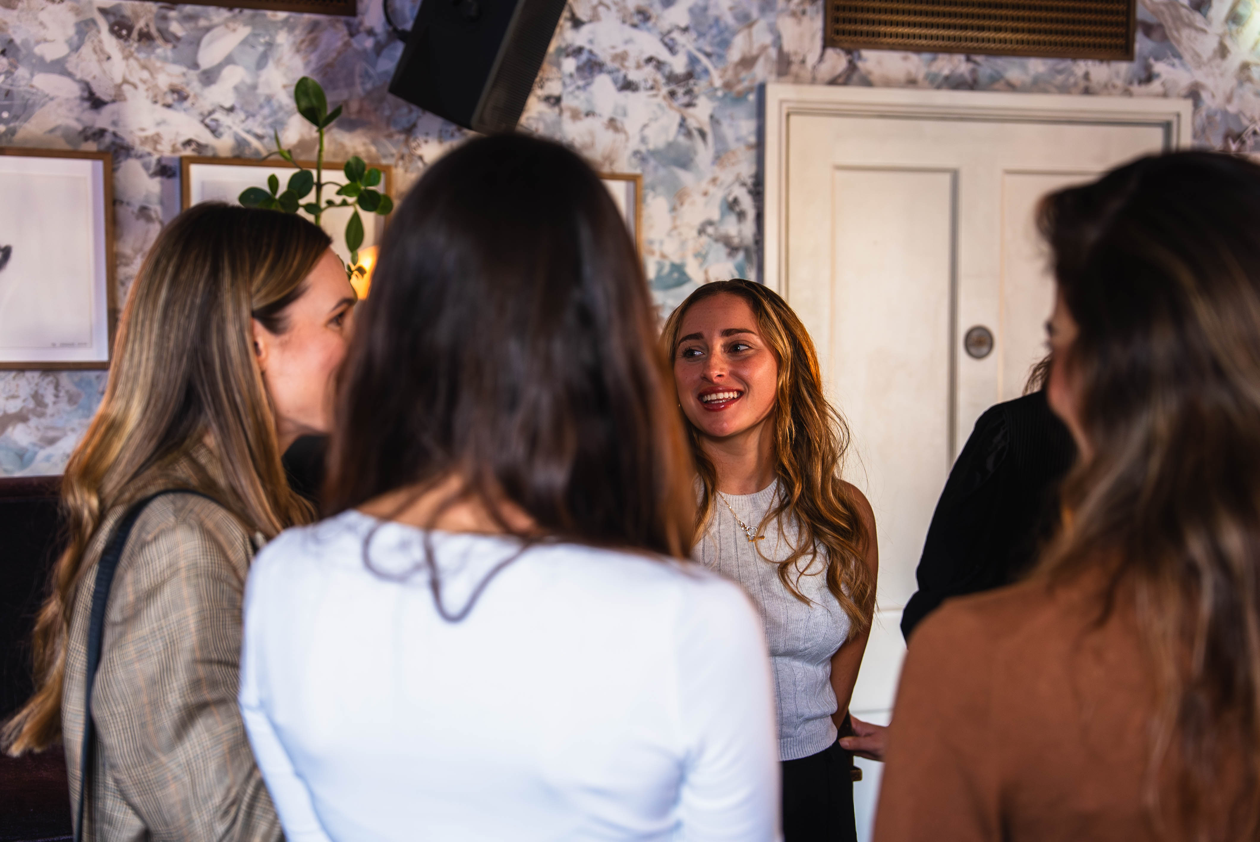 Women recording a podcast